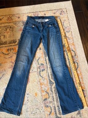 Levi's Dark Blue Flare Jeans with Faded Detailing